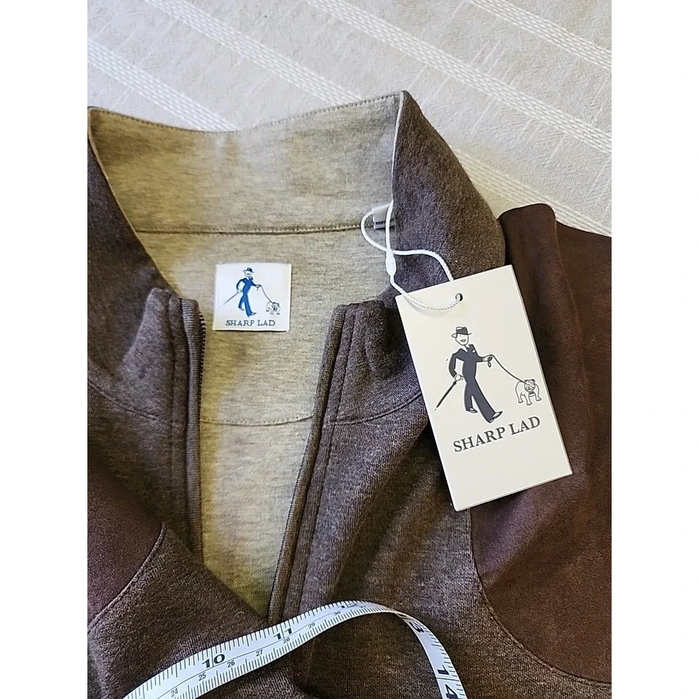 Sharp Lad XXL NWT Quarter-zip Pullover In Mocha $165